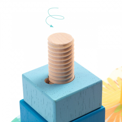 Jucarie de stivuit din lemn cu 3 coloane,23x10x10 cm [1]