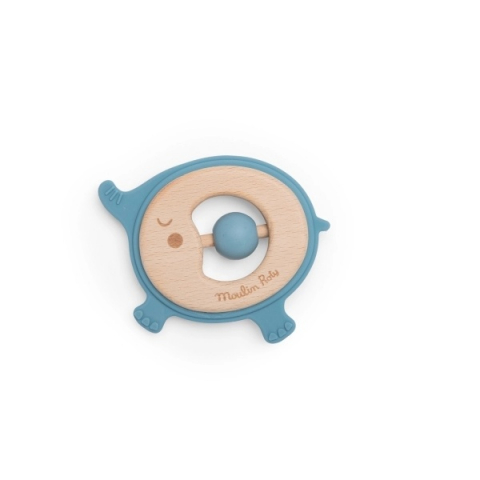 Jucarii interactive bebelusi - Jucarie bebe Inel de dentitie Elefant, Moulin Roty