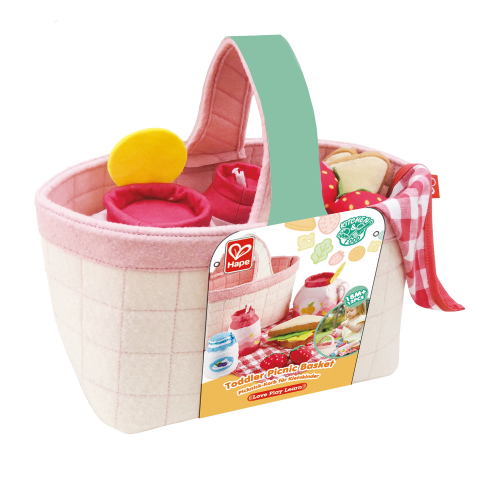 Animale si seturi cu animale - Jucărie – Coșuleț de picnic (14 piese, set moale textil)
