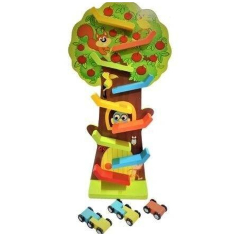 Jucărie din lemn Circuit Copăcelul Vesel cu 9 piste, 35 cm [1]