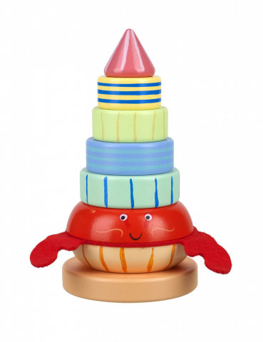 Jucarie din lemn de stivuit cu crab, Orange Tree Toys [2]