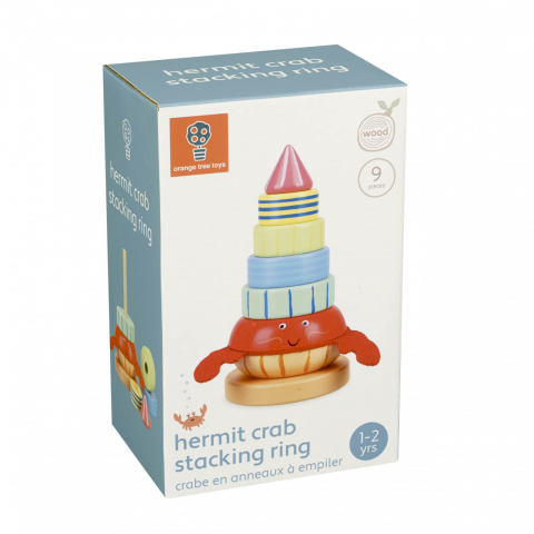 Jocuri si articole copii - Jucarie din lemn de stivuit cu crab, Orange Tree Toys