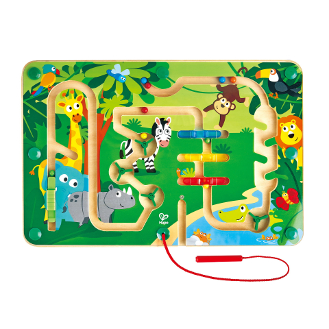 Jucărie din lemn labirint magnetic Jungla – joc educativ cu animale [1]