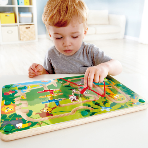 Jucărie din lemn labirint magnetic Jungla – joc educativ cu animale [2]