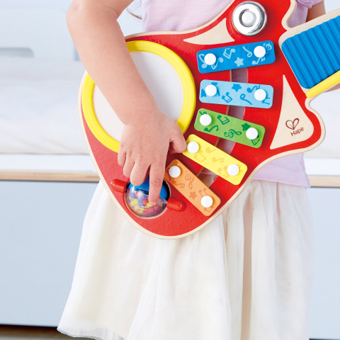 Jucărie din lemn – Set muzical 6 în 1 tip chitară (instrument multifuncțional copii) [2]