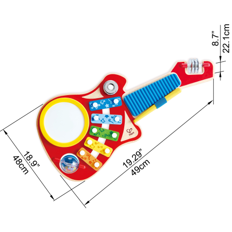 Jucărie din lemn – Set muzical 6 în 1 tip chitară (instrument multifuncțional copii) [3]