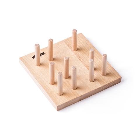Jucărie din lemn – Tablă de sortat și stivuit forme geometrice [2]