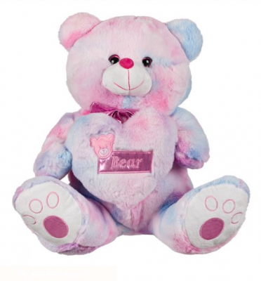 Jocuri si articole copii - Jucărie din Plus My Bear Roz cu Inimă, 45 cm, AMA