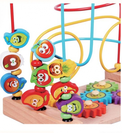 Jucarie educativa tip Labirint cu bile colorate si roti zimtate [1]