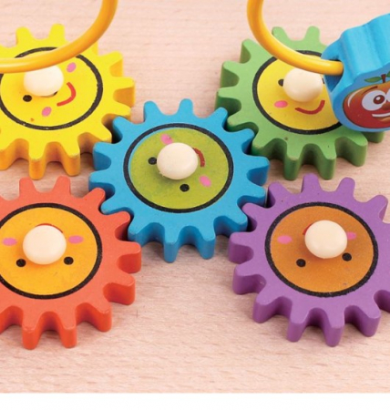 Jucarie educativa tip Labirint cu bile colorate si roti zimtate [2]