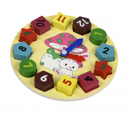 Puzzle - Puzzle educativ din lemn-Sa invatam ceasul