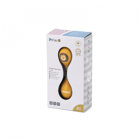 Jucărie Maracas pentru Bebeluși, Lemn, Model Leu, +12 Luni [1]