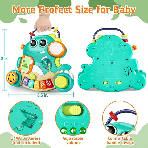 Jucarie muzicala 2 in 1 pentru bebelusi-Descopera Dinozaurul,+6 luni [8]