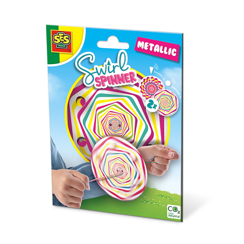 Jucarii de rol - Jucărie Spinner vârtej Metallic, set cu 2 spinnere și fire neon pentru trucuri