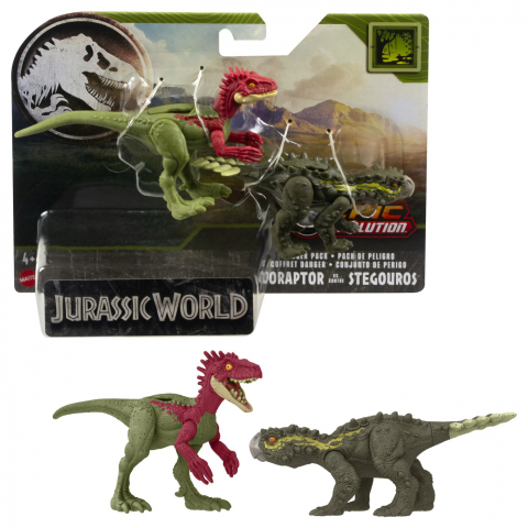 Set 2 figurine Jurassic Wolrd Dino Eoraptor vs Stegorous ,+4 ani [5]