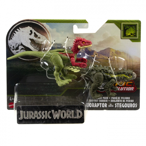 Roboti si Figurine - Set 2 figurine Jurassic Wolrd Dino Eoraptor vs Stegorous ,+4 ani