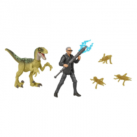 Jurassic World Dominion - Set Figurine Dr. Ian Malcolm și Velociraptor [1]