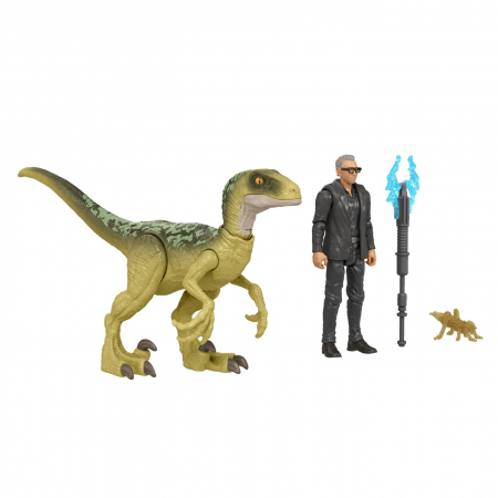 Jurassic World Dominion - Set Figurine Dr. Ian Malcolm și Velociraptor [4]