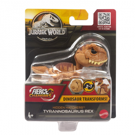 Jocuri si articole copii - Jurassic World - Fierce Changers Hidden Hatchers Dinozaur Transformabil Tyrannosaurus Rex 