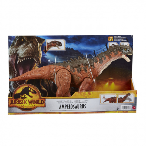 Jocuri si articole copii - JURASSIC WORLD MASSIVE ACTION DINOZAUR AMPELOSAURUS