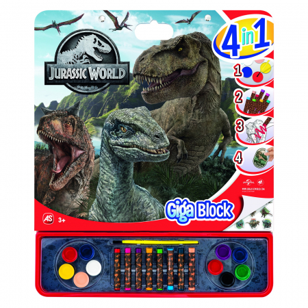 Jocuri si articole copii - Jurassic World Set pentru Desen Giga Block 4 în 1 