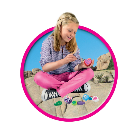 Kit creativ copii cu accesorii incluse - Picteaza si decoreaza pietre [2]