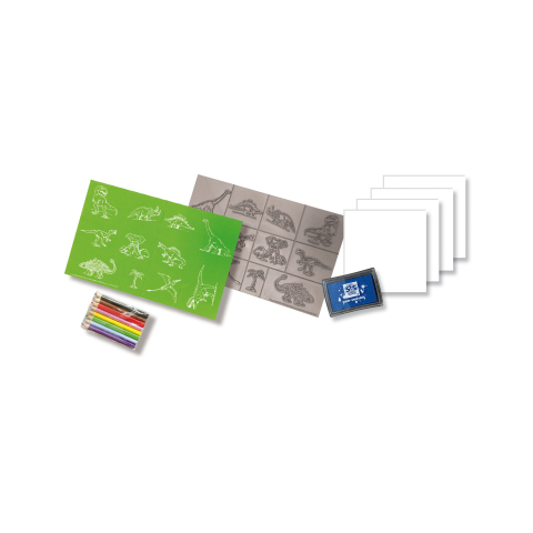 Kit creativ copii cuu 11 Stampile cu dinozauri si accesorii incluse [2]