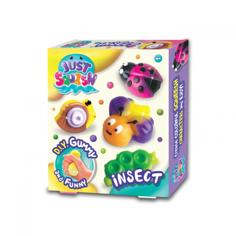 Produse art & craft-Lucru manual - Kit creativ DIY Creeaza propriul Squish cu accesorii incluse, model insecte, +6 ani