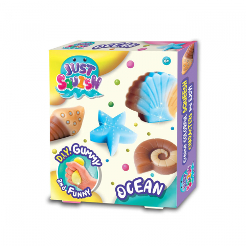 Produse art & craft-Lucru manual - Kit creativ DIY Creeaza propriul Squish cu accesorii incluse, model vietati marine, +6 ani