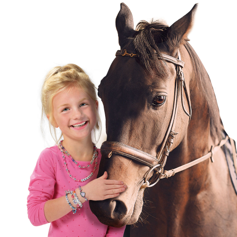 Kit creativ pentru copii cu accesorii incluse- Studiou cu diamante si pandantive cu cai [3]