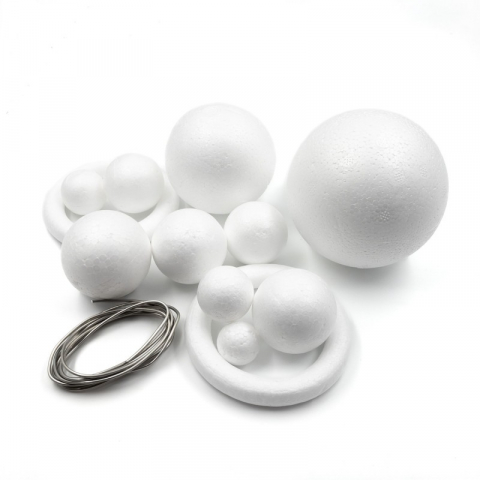 Accesorii art&craft polistiren - Kit pentru proiecte scolare-Sistemul Solar, polistiren, 13 bucati/set