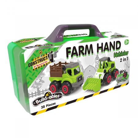 Jocuri si Jucarii Educative - Kit STEM de construit Utilaje de ferma 2 in 1