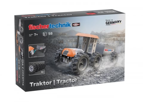 Jocuri si articole copii - Kit STEM Tractor de asamblat si manevrat, Fischertechnik