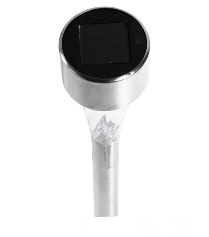 Lampa solara argintie LED, 31 cm, cu baterie reincarcabila [2]