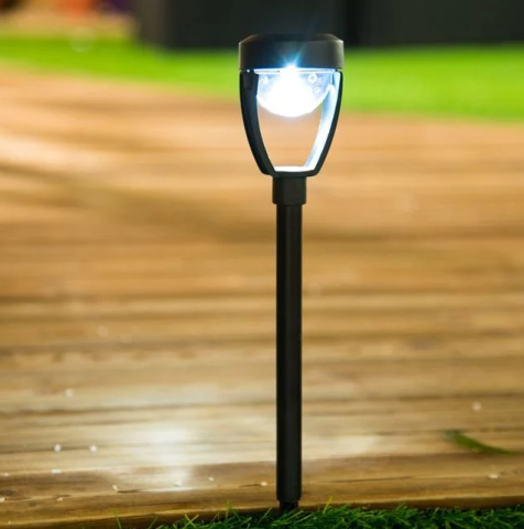 Lampa solara neagra design semiluna LED, 27 cm, cu buton on/off [1]