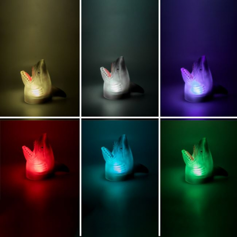 Lampa veghe pentru copii Rechin cu lumini colorate,15x9x15 cm [1]