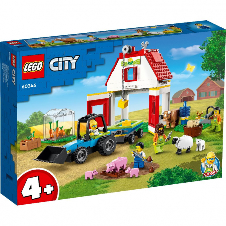 Lego City - LEGO City Farm Hambar și Animale de Fermă 60346 