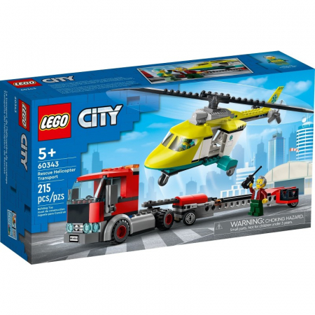 Jocuri si articole copii - Lego city transportul elicopterului de salvare 60343