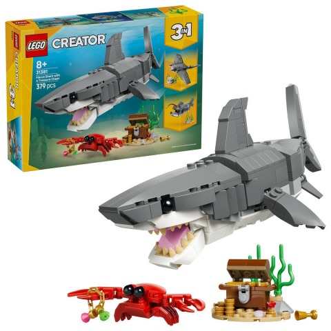 Jocuri si articole copii - LEGO CREATOR RECHIN FEROCE CU UN CUFAR DE COMORI 31381