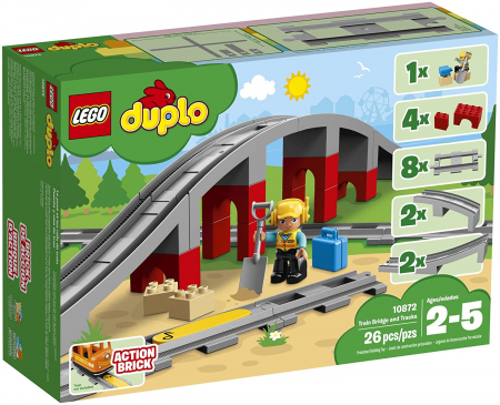 Lego Duplo - LEGO DUPLO Pod și Șine de Cale Ferată 10872 
