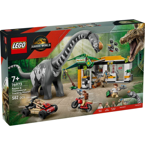 LEGO JURASSIC WORLD RENASTEREA MISIUNE DE URMARIRE A UNUI VELOCIRAPTOR SI A UNUI TITANOSAURUS 76973 [1]