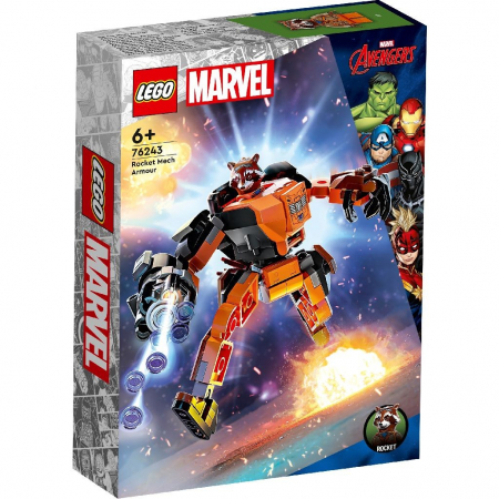 Jocuri si articole copii - LEGO Super Heroes Armura de Robot a lui Rocket 76243