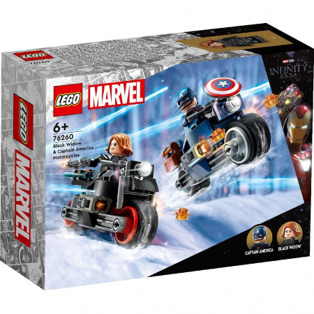Jocuri si articole copii - LEGO Super Heroes Motocicletele lui Black Widow si Captain America 76260