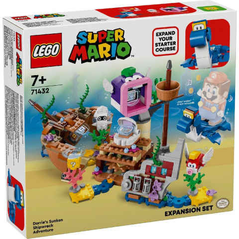 Jocuri si articole copii - Lego Super Mario Set De Extindere Aventura Lui Dorrie La Epava Scufundata 71432