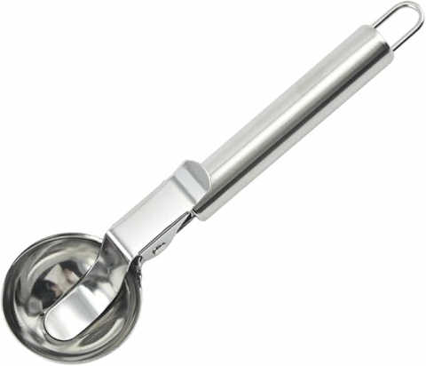 Lingura pentru inghetata cu declansator pe maner, inox,20.5x5.5 cm [5]