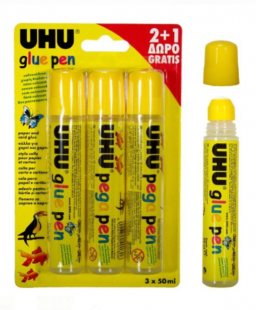 Produse art & craft-Lucru manual - Lipici lichid transparent  UHU 50 ml-Set 3 bucati
