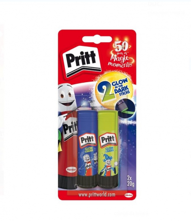 Produse art & craft-Lucru manual - Lipici solid fosforescent Pritt â€“set 2 bucati