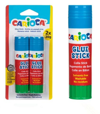 Lipici si benzi adezive - Lipici stick Carioca stick fara solventi 20g-2 bucati/set