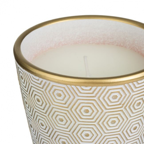 Lumanare citronella alba anti tantari in ghiveci ceramica, model in romb,320 g [1]