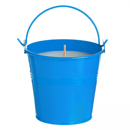 Decoratiuni - Lumanare citronella anti tantari in ghiveci metalic tip galetusa